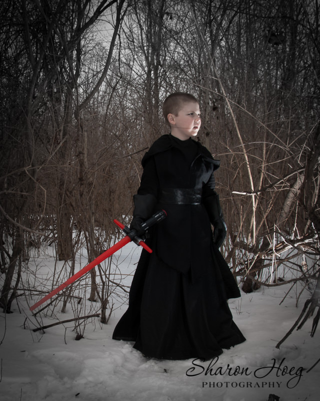 boy dressed in a Kylo Ren costume, Metro Detroit Child Photography