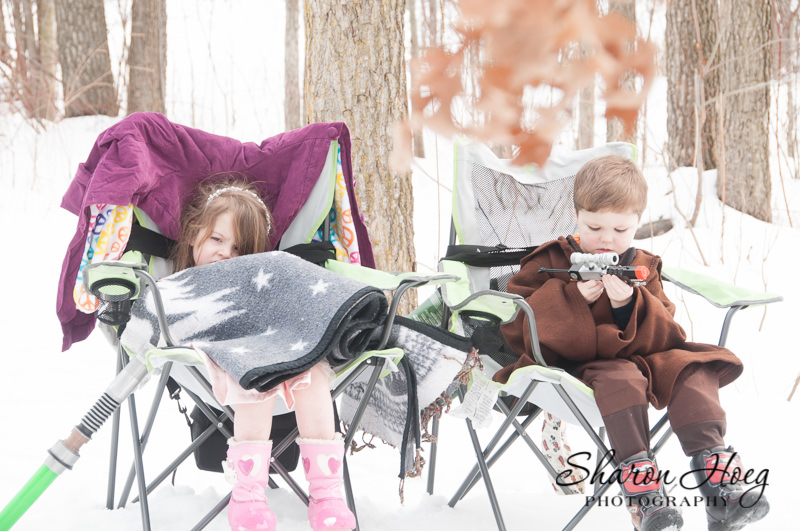 kids waiting in chairs behind the scenes